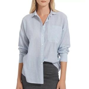 ATM Railroad Stripe Button Long Sleeve Shirt